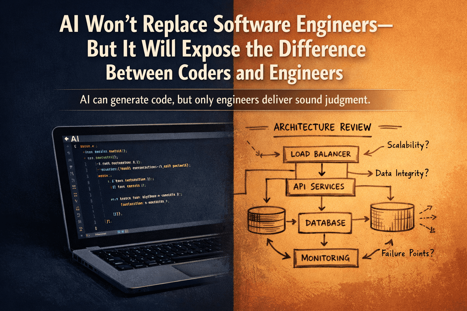 AI Won’t Replace Software Engineers—But It Will Expose the Difference Between Coders and Engineers cover image